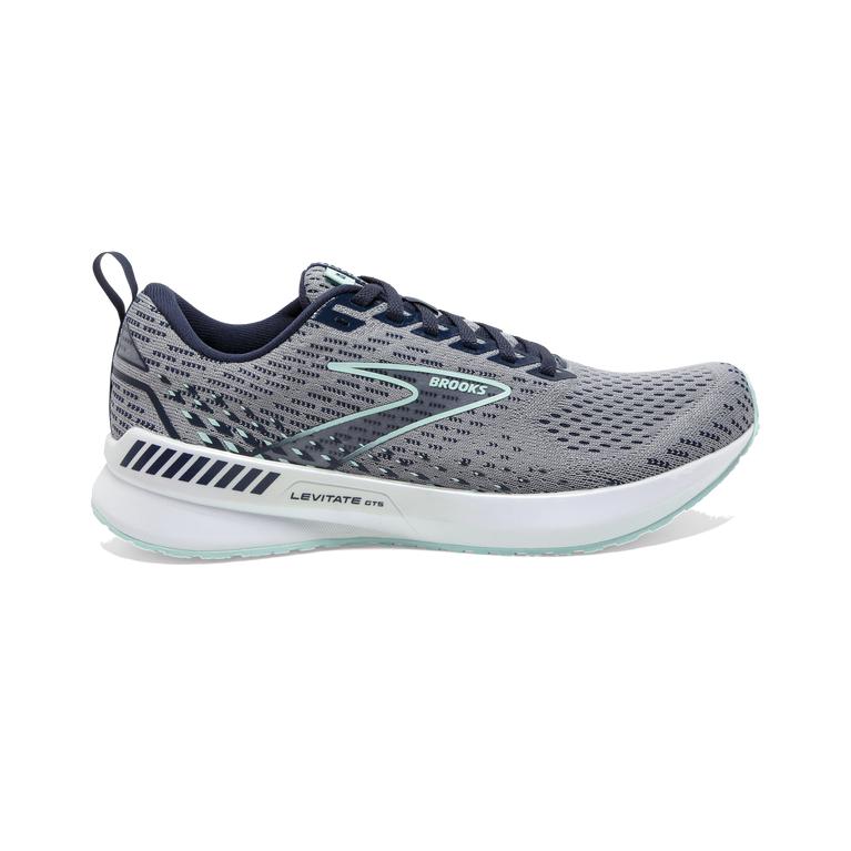 Brooks LEVITATE GTS 5 Springy Road Running Shoes Womens Online - Grey/Peacoat/Blue Light (VBO187392)